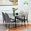Bàn ăn mặt đá 4 ghế hiện đại BA1