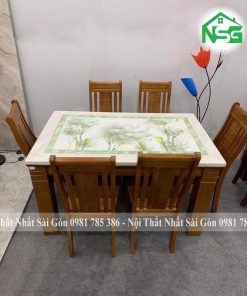 Bàn ăn mặt giả đá trẻ trung NSG-BA6