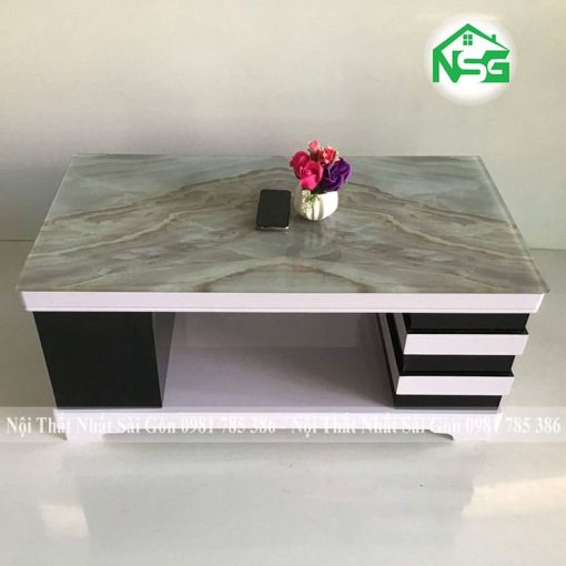 Bàn sofa mặt kính giả đá hiện đại NSG-BT1