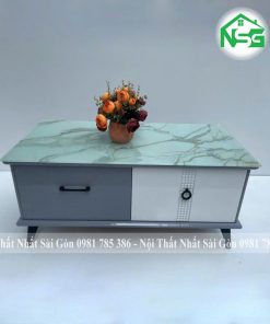 Bàn sofa thiết kế tủ kéo mặt kính NSG-BT5