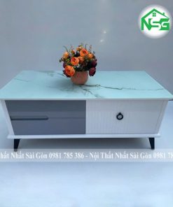 Bàn sofa thiết kế tủ kéo mặt kính NSG-BT5