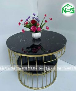 Bàn sofa tròn 2 tầng-NSG-BT11