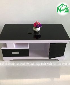 Bàn trà mặt kính hoạ tiết hoa văn NSG-BT2