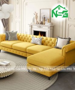 Ghế sofa cổ điển vải bố cao cấp NSG-CD01