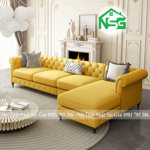 Ghế sofa cổ điển vải bố cao cấp NSG-CD01