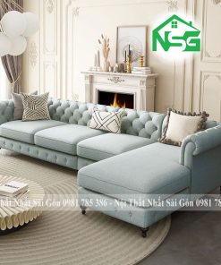 Ghế sofa cổ điển vải bố cao cấp NSG-CD01