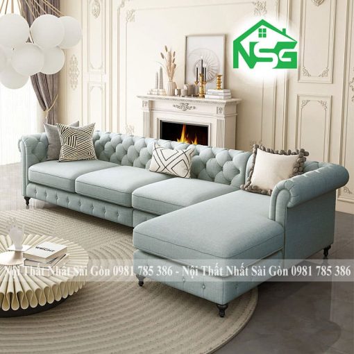 Ghế sofa cổ điển vải bố cao cấp NSG-CD01