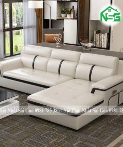 Sofa da phòng khách phong cách Bắc Âu NSG-D1