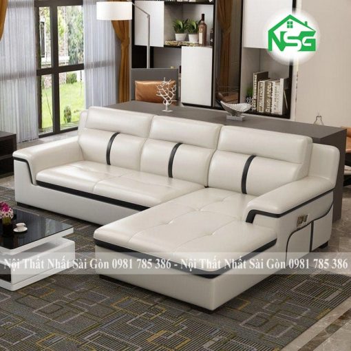 Sofa da phòng khách phong cách Bắc Âu NSG-D1