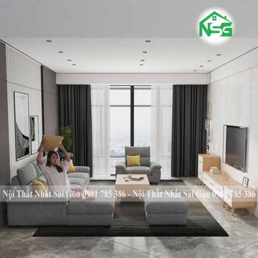 Ghế sofa cao cấp vải bố hiện đại NSG-CC1