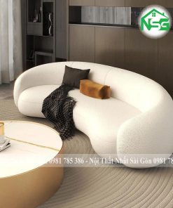 Sofa băng cong vải lông cừu êm ái thoáng mát NSG B10