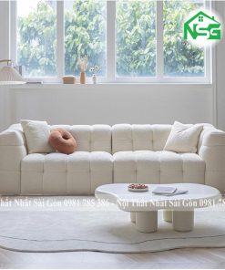 Sofa băng vải lông cừu trắng tinh tế NSG B6