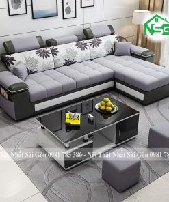 Sofa cao cấp vải kết hợp da Hàn Quốc NSG-CC4