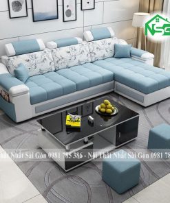 Sofa cao cấp vải kết hợp da Hàn Quốc NSG-CC4