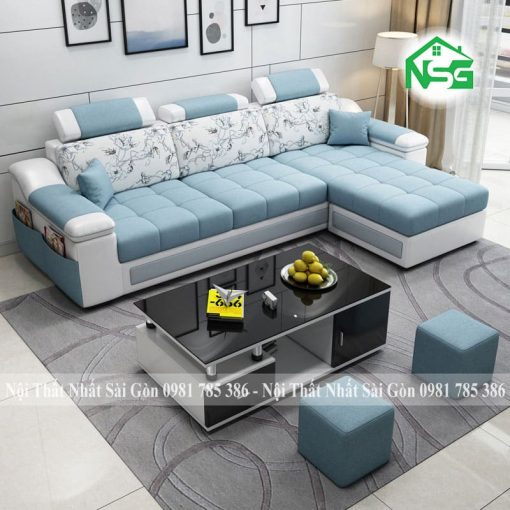 Sofa cao cấp vải kết hợp da Hàn Quốc NSG-CC4