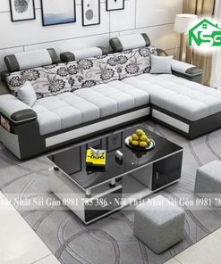 Sofa cao cấp vải kết hợp da Hàn Quốc NSG-CC4