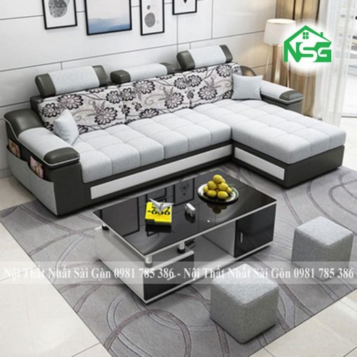 Sofa cao cấp vải kết hợp da Hàn Quốc NSG-CC4