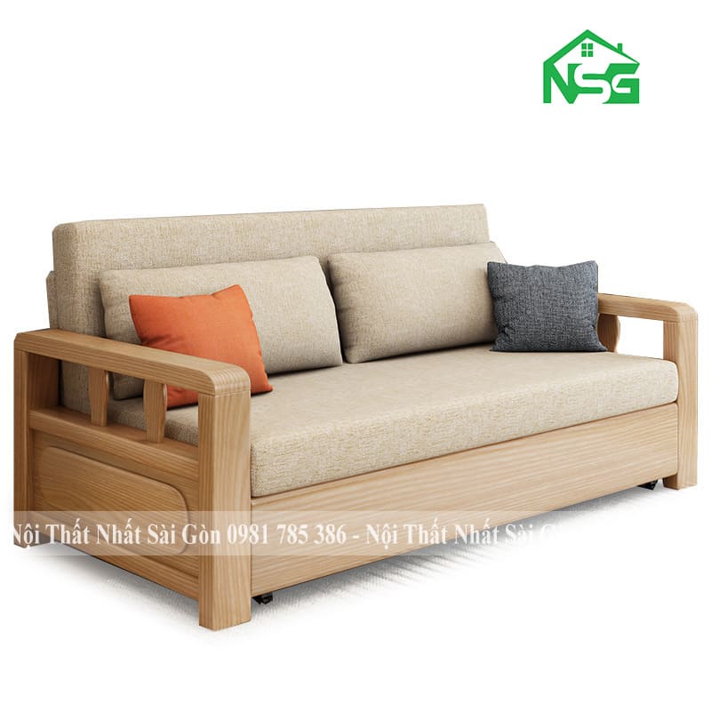 Sofa giường kéo khung gỗ chắc chắn NSG-GK07