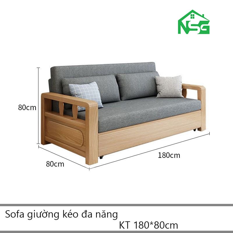 Sofa giường kéo khung gỗ chắc chắn NSG-GK07