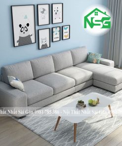 Sofa góc vải bố giả rẻ NSG-G4