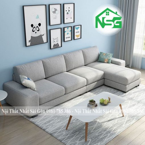 Sofa góc vải bố giả rẻ NSG-G4