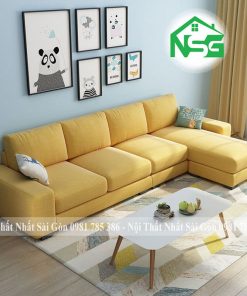 Sofa góc vải bố giả rẻ NSG-G4