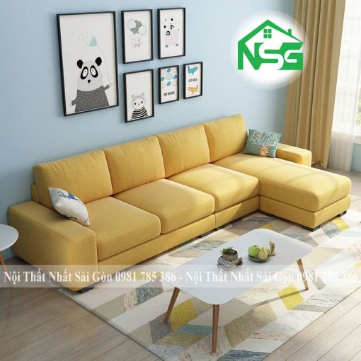 Sofa góc vải bố giả rẻ NSG-G4