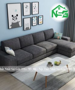 Sofa góc vải bố giả rẻ NSG-G4