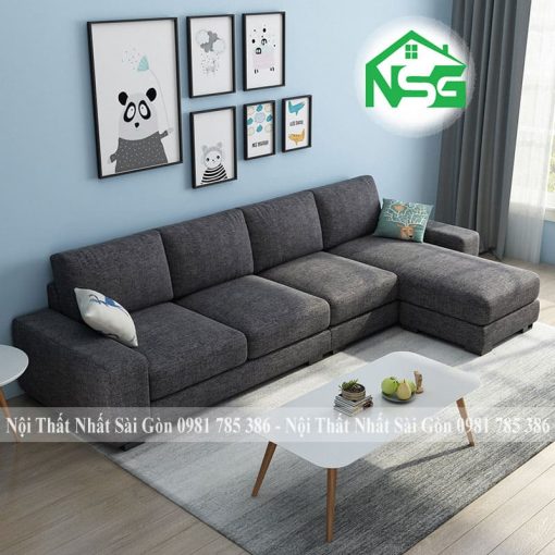 Sofa góc vải bố giả rẻ NSG-G4