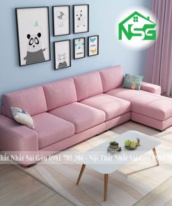 Sofa góc vải bố giả rẻ NSG-G4