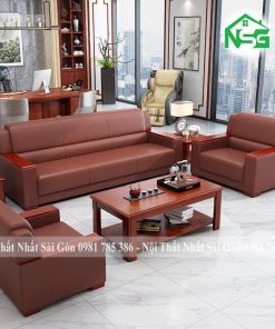 Sofa văn phòng tay gỗ đẹp mắt NSG VP02