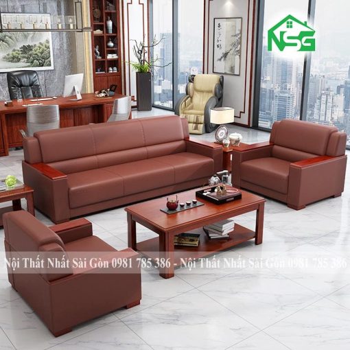 Sofa văn phòng tay gỗ đẹp mắt NSG VP02